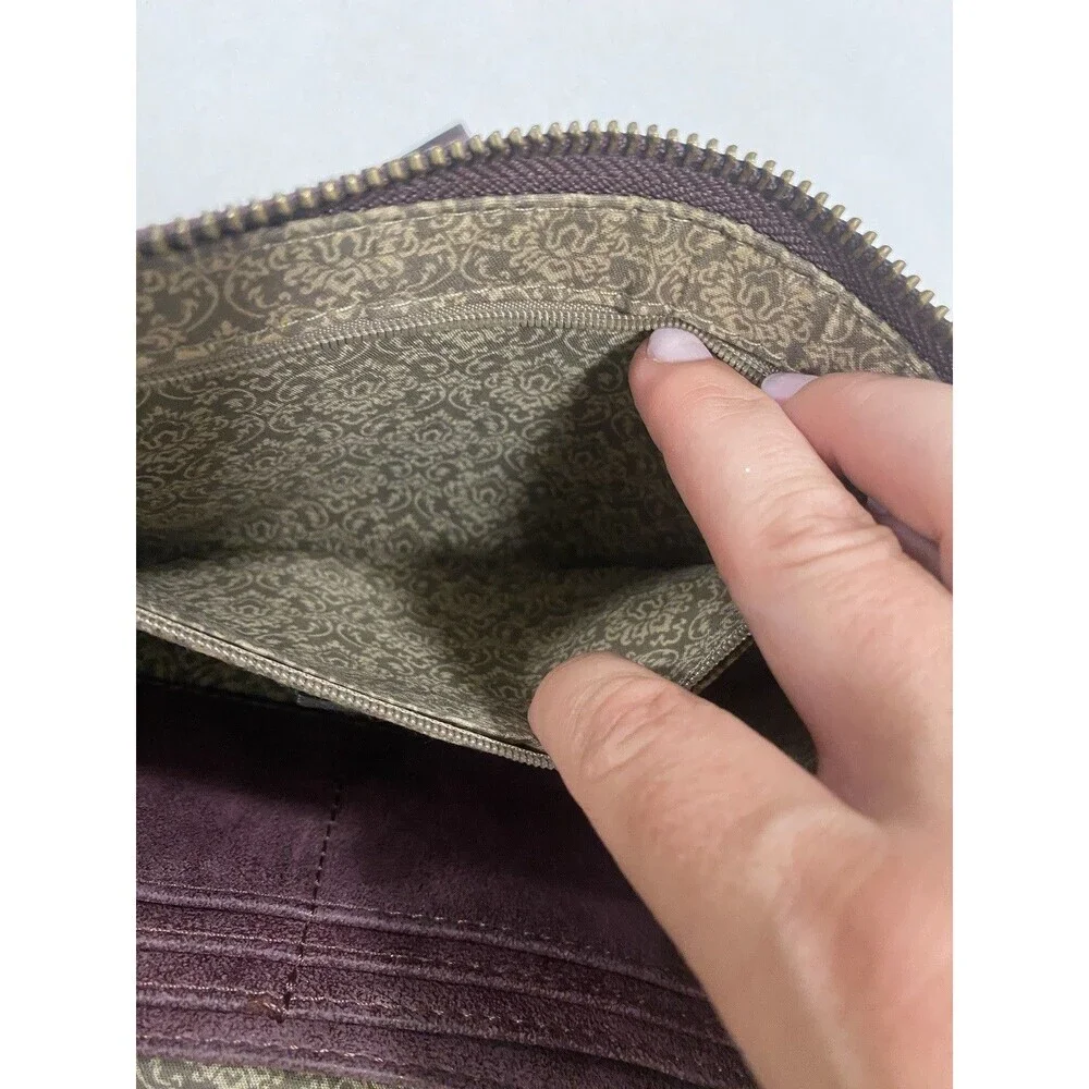 Joy Susan Purple Leather Wristlet Wallet